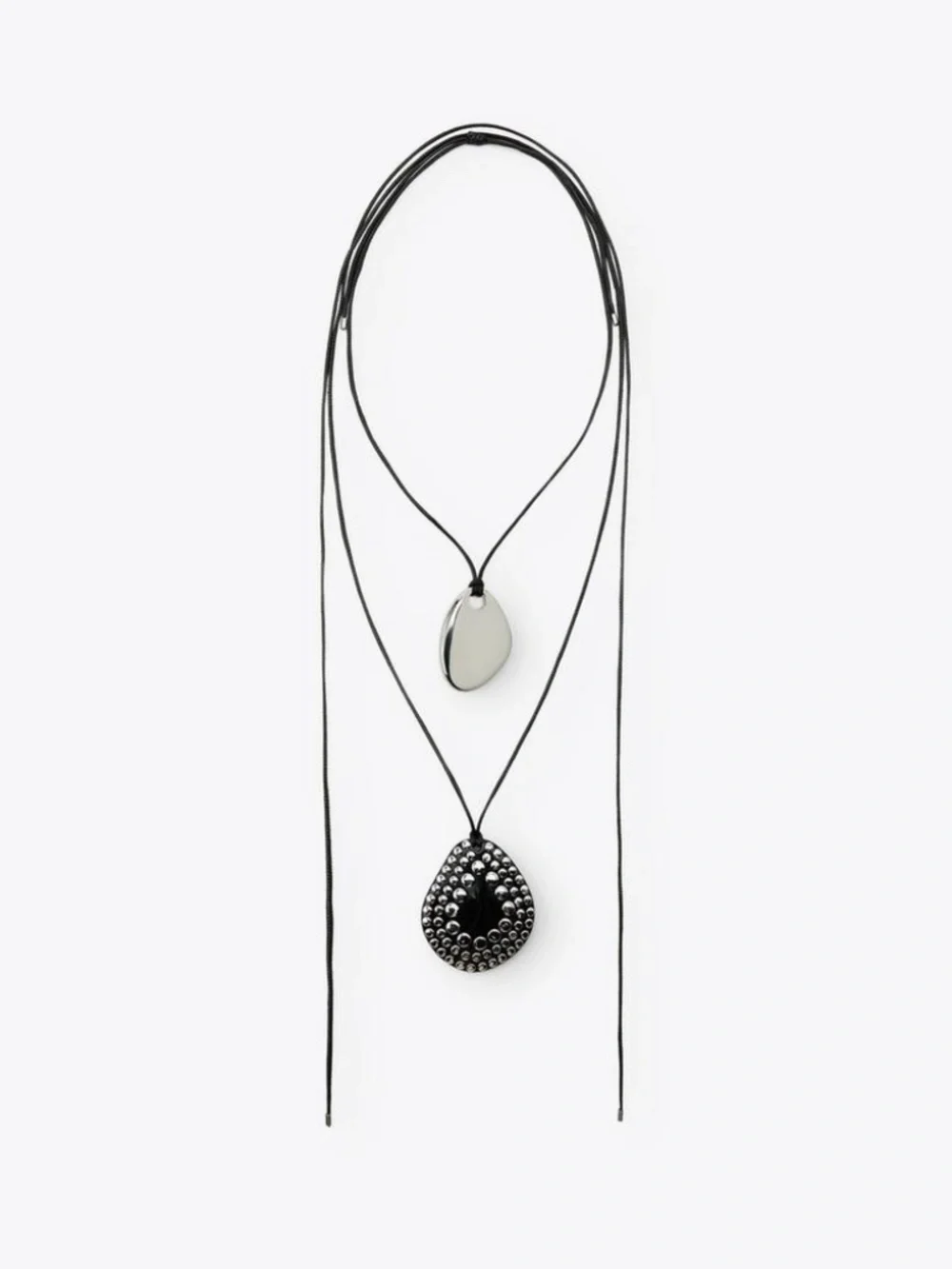 NWT Zara 2-Pack Cord Stud Pendant Necklaces - Picture 2 of 9
